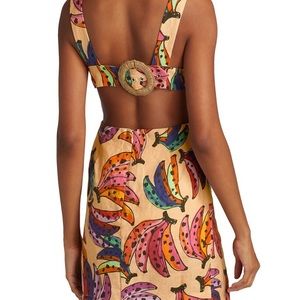 Never worn with tags Farm Rio Banana Bunch Belted Mini Dress